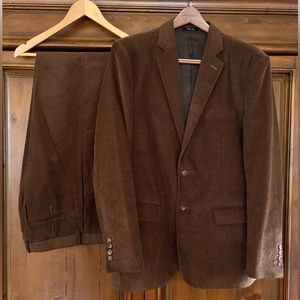 NEW Beautiful tailor-made bespoke suit in light brown corduroy